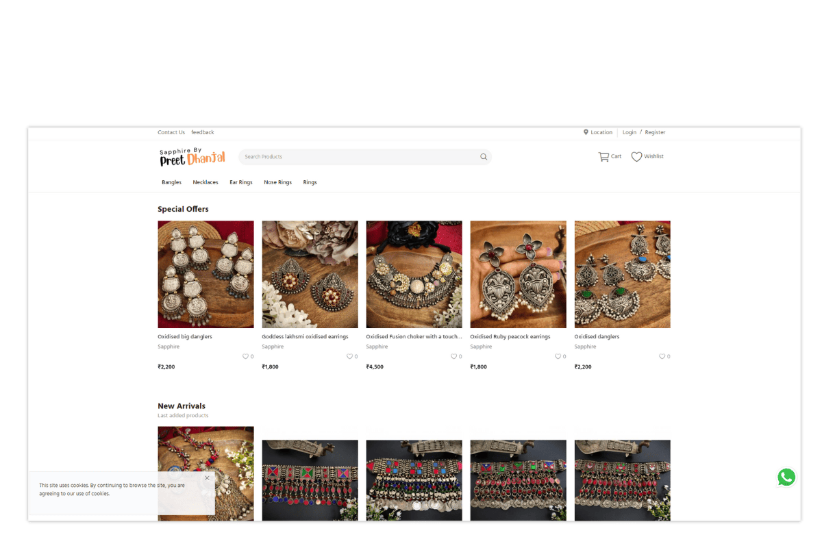 Product showcase ecommerce website project by Sagar Saigal